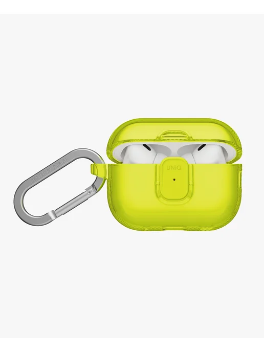 UNIQ Чехол на Airpods Pro 3, силиконовый, Glase PRO с замком, желтый, фото 2
