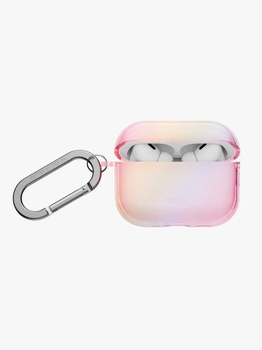 UNIQ Чехол на Airpods Pro 3, Iridescia переливающийся, розовый, фото 4