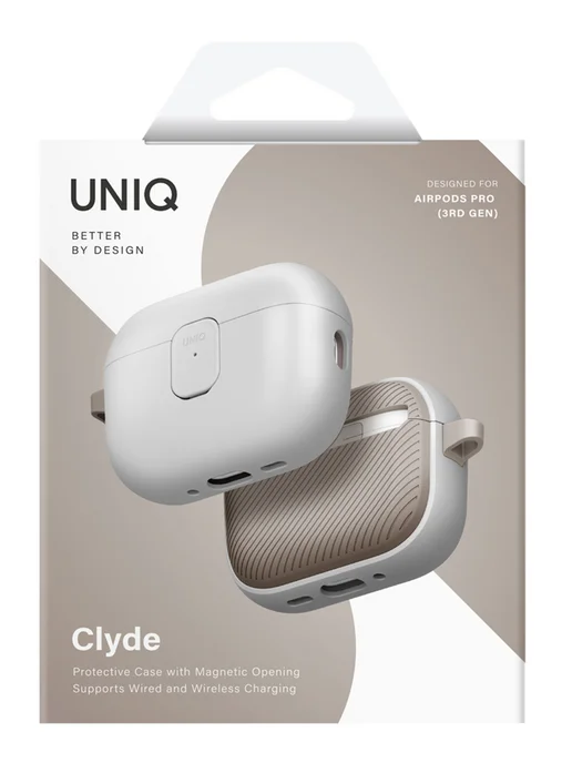 UNIQ Чехол на Airpods Pro 3, CLYDE с замком противоударный, серый, фото 6