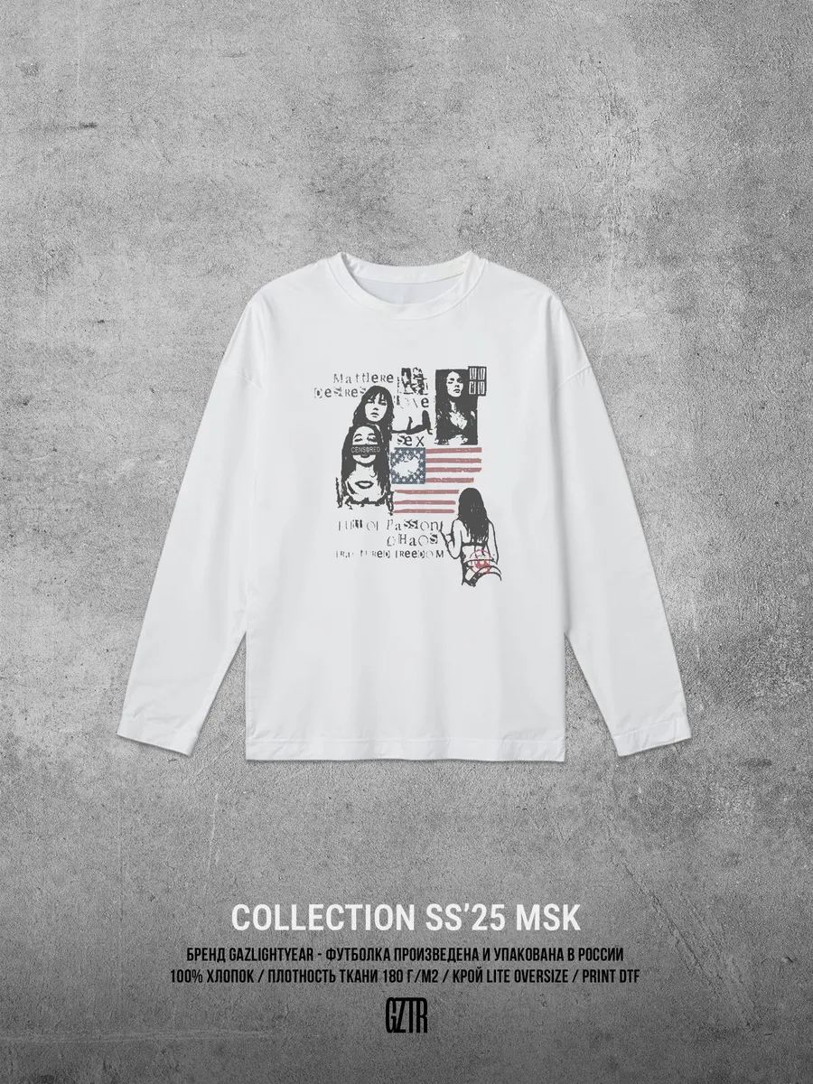 Лонгслив Archive Type USA в стиле Hysteric glamour