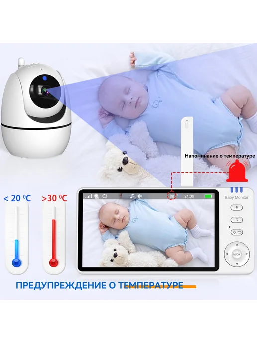 Reletech Беспроводная радионяня, Baby Monitor ABM501, белый, фото 6