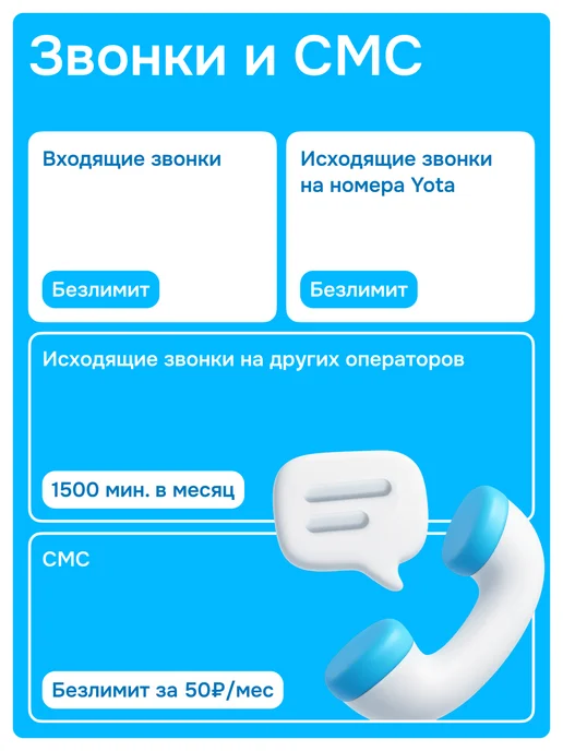 Yota Сим карта Йота с безлимитным интернетом за 800 руб мес, вариант, фото 3