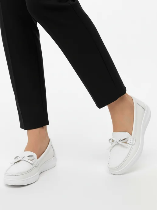 EVITA Лоферы демисезонные натуральная кожа, белый, фото 7