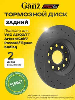 GANZ Диск тормозной задний перфорированный PRO-Line PREMIUM с пок