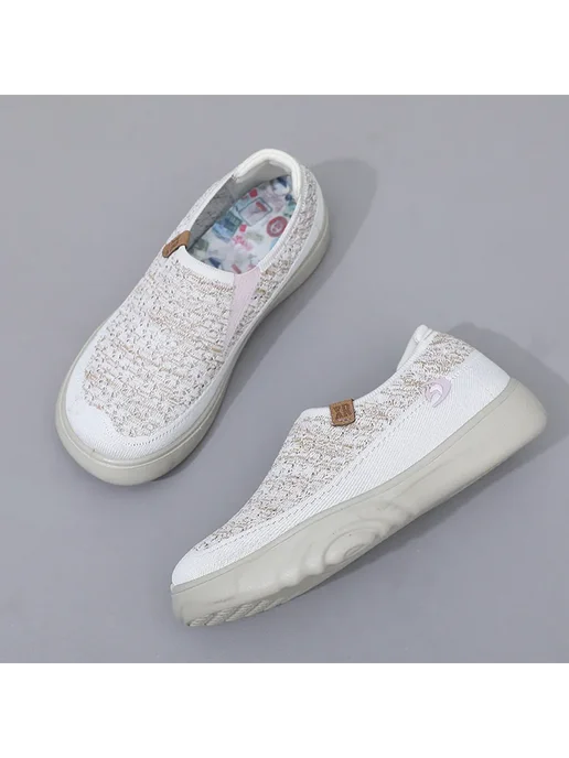 Женские мокасины Slip-On дышащие для прогулок (Бежевый 41), бежевый, фото 3
