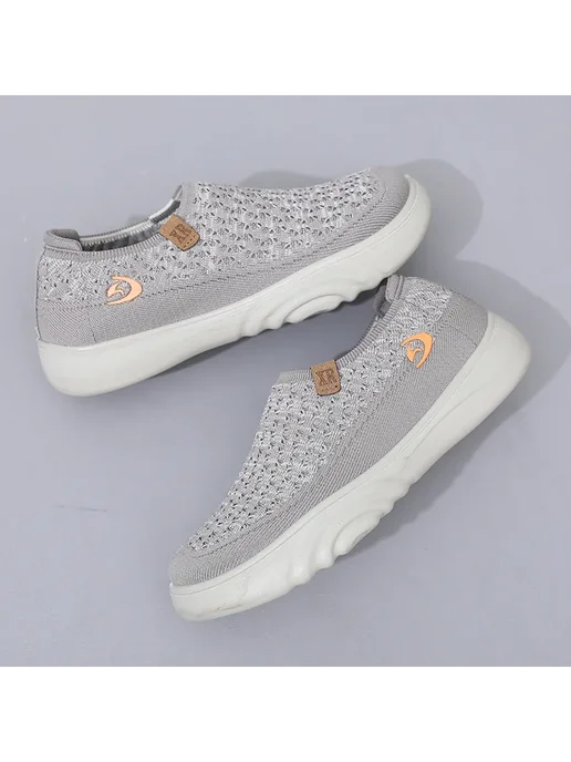Женские мокасины Slip-On дышащие для прогулок (Бежевый 41), вариант, фото 3