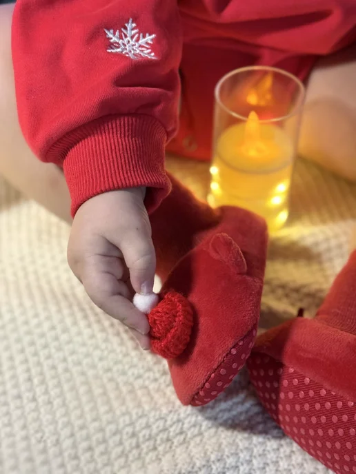 BABY.STORE Новогодние пинетки-носочки для новорожденных малышей, красный, фото 6