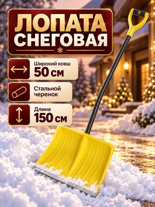 ДарСтрой Лопата для снега, желтый