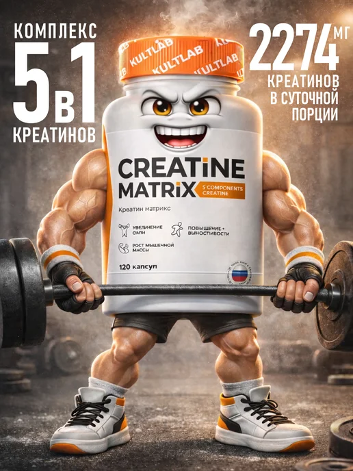 KultLab Креатиновый комплекс Creatine matrix, 5 типов креатина, вариант