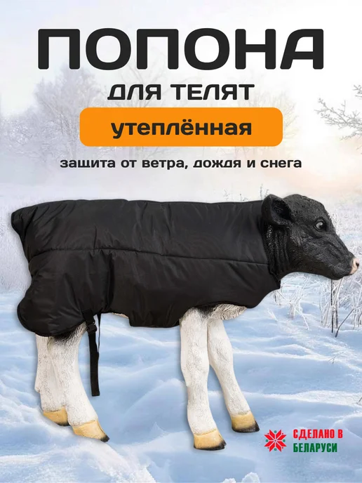 AstikonSnab Попона для телят утепленная, черный