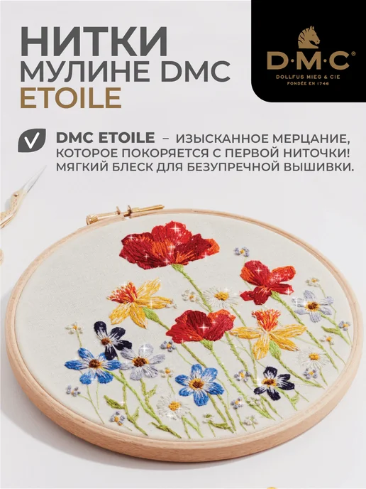DMC Мулине ДМС Этуаль, набор ниток для вышивания, 6 мотков, 6 шт, фото 3