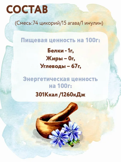 Polezium Цикорий натуральный растворимый с агавой и инулином, вариант, фото 6