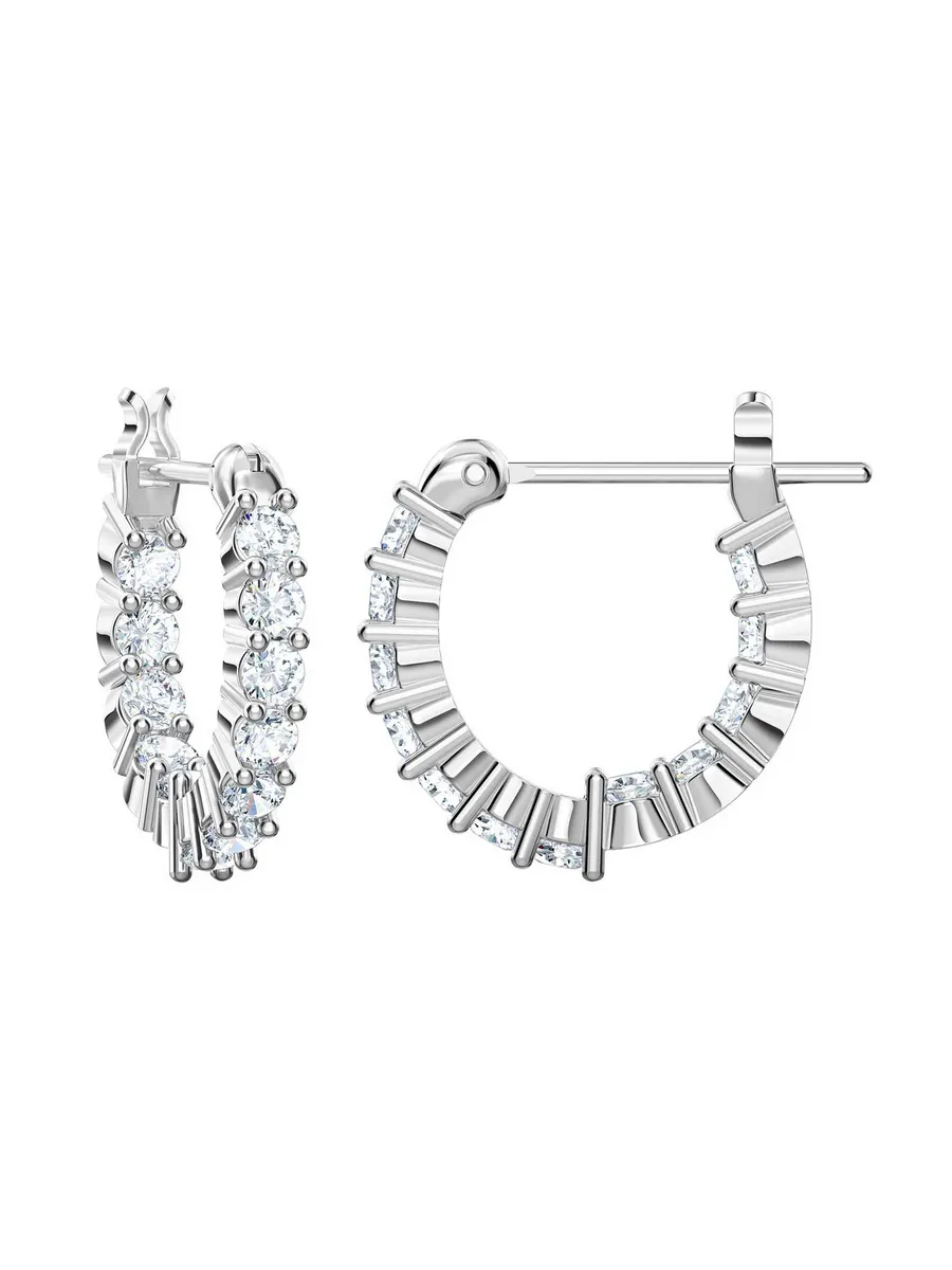 Серьги с подвесками, кристаллы Swarovski 5562126, размер 15 мм, белый