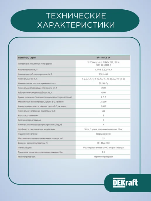 Выключатель автоматический ВА-101 1P 25А C 4.5кА, белый, фото 5