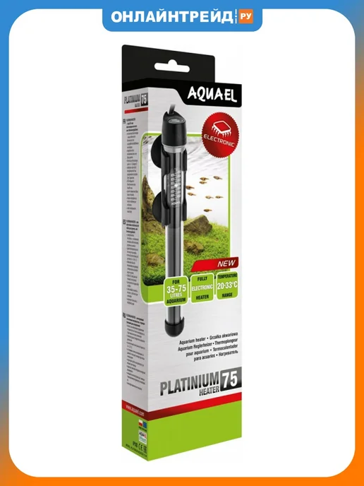 AQUAEL Нагреватель PLATINIUM HEATER для 60-100л. 100W, 3575 л, 75 Вт