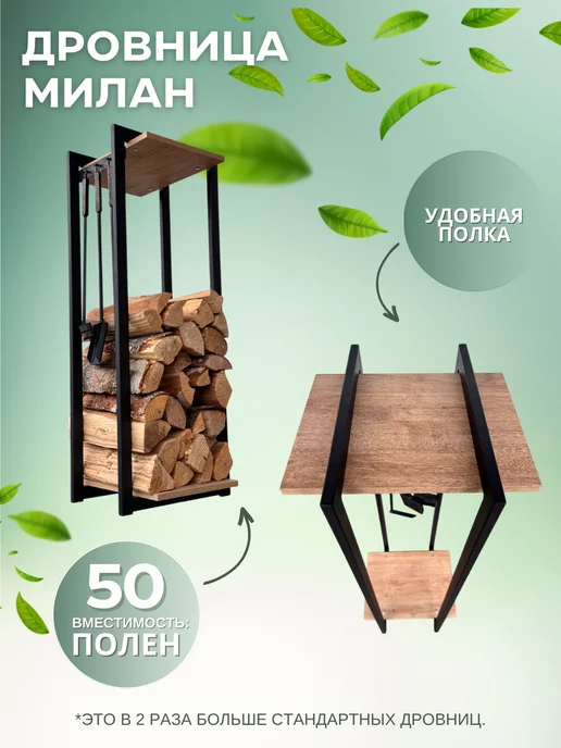 Master Ferrum Дровница Милан, черный, фото 2