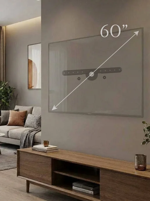 Brateck Кронштейн для телевизора ультратонкий 32"-60", черный, фото 2