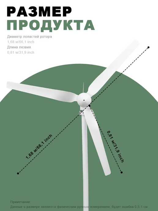 Smaraad Renewable Ветрогенератор мощностью 1500 Вт, 12 В, с контроллером MPPT, 1500 Вт, фото 6