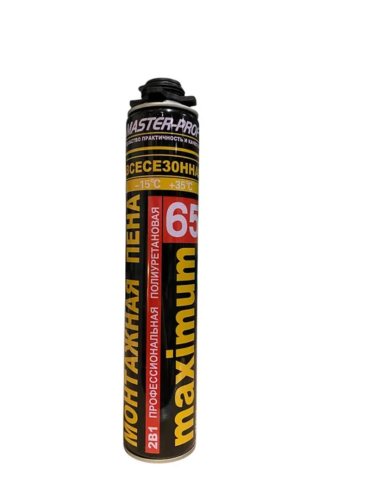 MasterProf Пена монтажная проф всесезонная MAXIMUM 65 MASTЕR-PROF, 750 мл