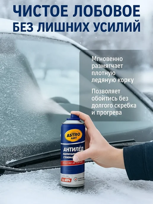 Ай1612 Антилёд размораживатель стекол и замков для авто −50°C, 520 мл, фото 2
