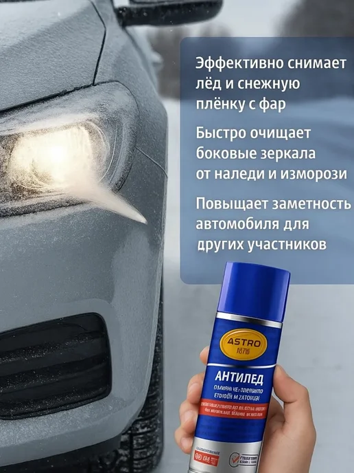 Ай1612 Антилёд размораживатель стекол и замков для авто −50°C, 520 мл, фото 3