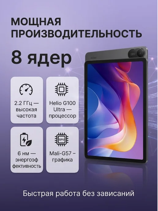 Xiaomi Планшет андроид 11" REDMI Pad 2 4G 4 128Gb Graphite Gray, 4 г, 128 ГБ, фото 3