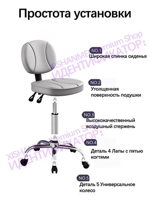Регулируемый вращающийся офисный стул，, коричневый, фото 3