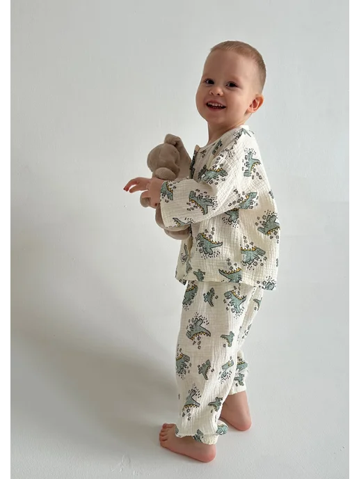 Tuh-kids Муслиновая детская пижама, белый, фото 2