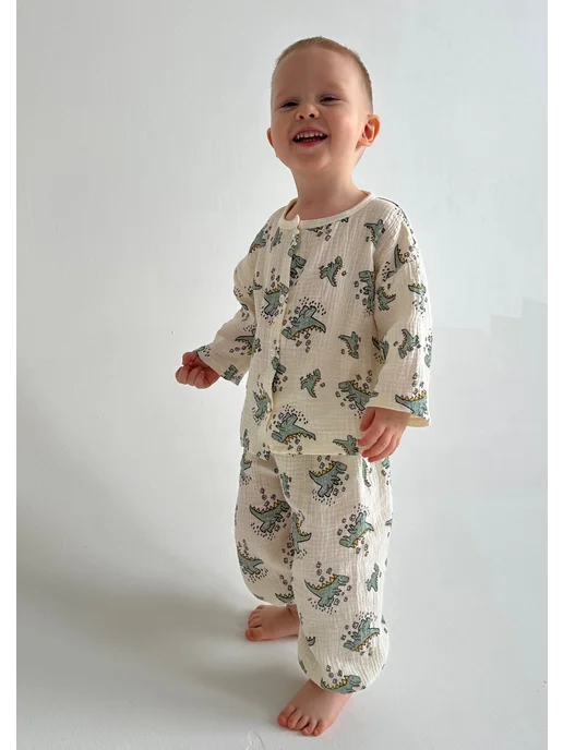 Tuh-kids Муслиновая детская пижама, белый, фото 3