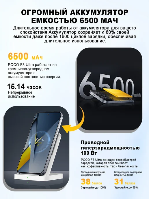 Смартфон Xiaomi Poco F8 Ultra 12/256 ГБ, голубой, фото 6