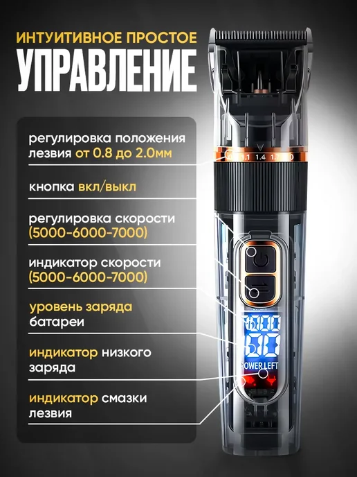 Электрическая машинка для стрижки домашних животных, черный, фото 8