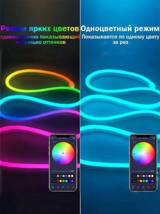 Kcmultifunc Гибкая неоновая светодиодная лента 10 метров с пультом RGB, 10 м, фото 5