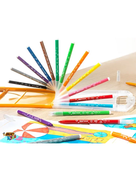 BIC Фломастеры цветные смываемые 12 цветов, 12 цв., фото 2