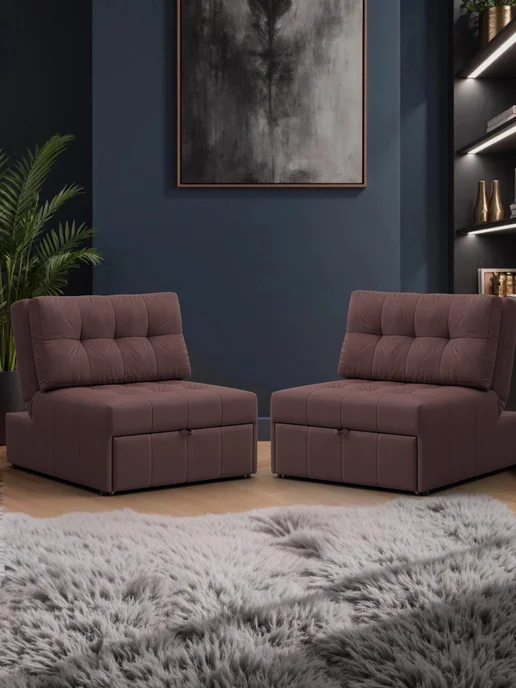 Лига Диванов Кресло-кровать Лига-107 (0.8) замша JOLY 09 бордовый, красный, фото 8
