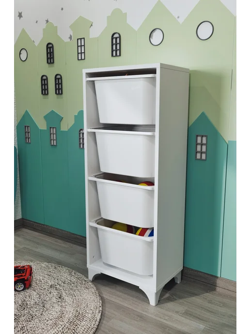 Стеллаж деревянный,напольный для игрушек с ящиками45х29х116, 45x30x116, фото 6