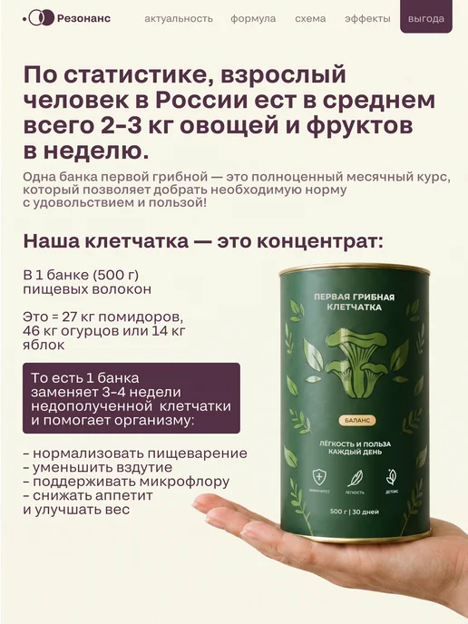 Клетчатка с псиллиумом, инулином и лисичками,500г пребиотик, 500 г, фото 3