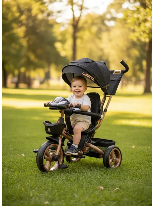 LTBIKE Велосипед трёхколёсный детский LETO, 12 10 PU, черный