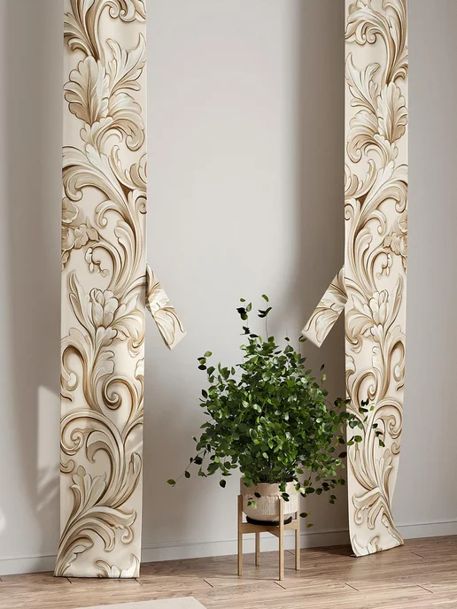 AT-HOME Шторы декоративные узкие с подхватами 38х260 см 2 штуки, 38x260 см, фото 7