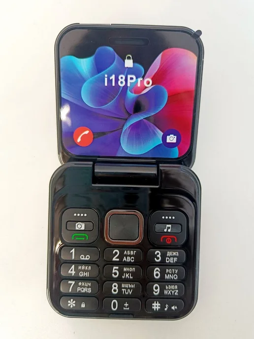 Trend Express Мини телефон раскладушка кнопочный с камерой, черный, фото 5