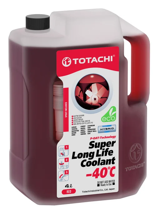 TOTACHI Антифриз 4 л RED - 40 LLC, 4 л