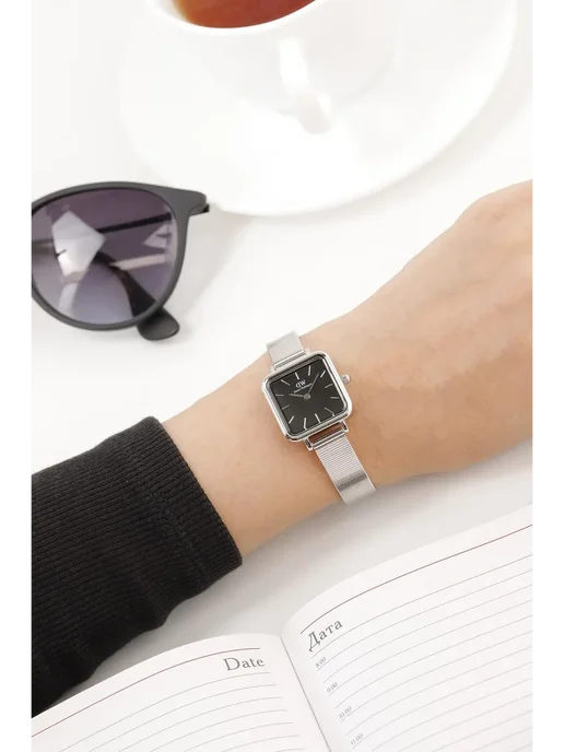 Daniel Wellington Часы наручные Quadro DW00100522 оригинал, серый, фото 4