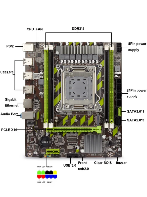 Atermiter Комплект X79 Xeon E5 2650v2 8 ядер 16Gb DDR3 (8+8) TPM 2.0, 32 ГБ, фото 6