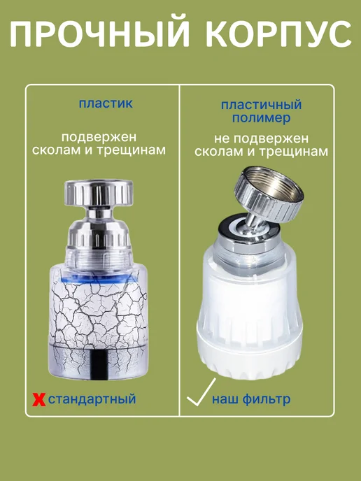 Cristalli Фильтр для воды на кран проточный пластиковый, белый, фото 4
