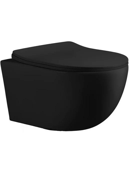 Cerutti spa Унитаз подвесной Orlter черный матовый с сиденьем микролифт, черный, фото 5