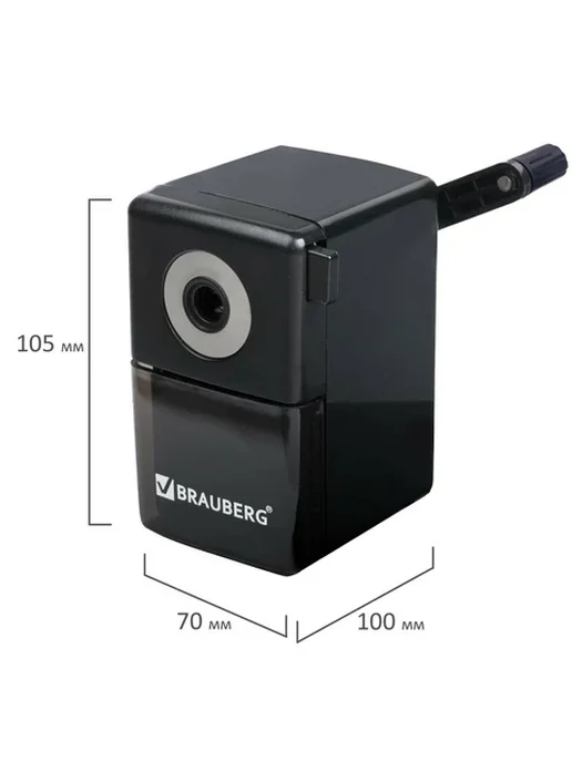 Brauberg Точилка механическая Black Jack, крепления к столу, черный, фото 4