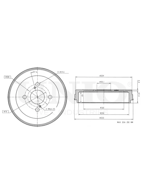 UNIO Барабан тормозной задний BRD-10047, вариант