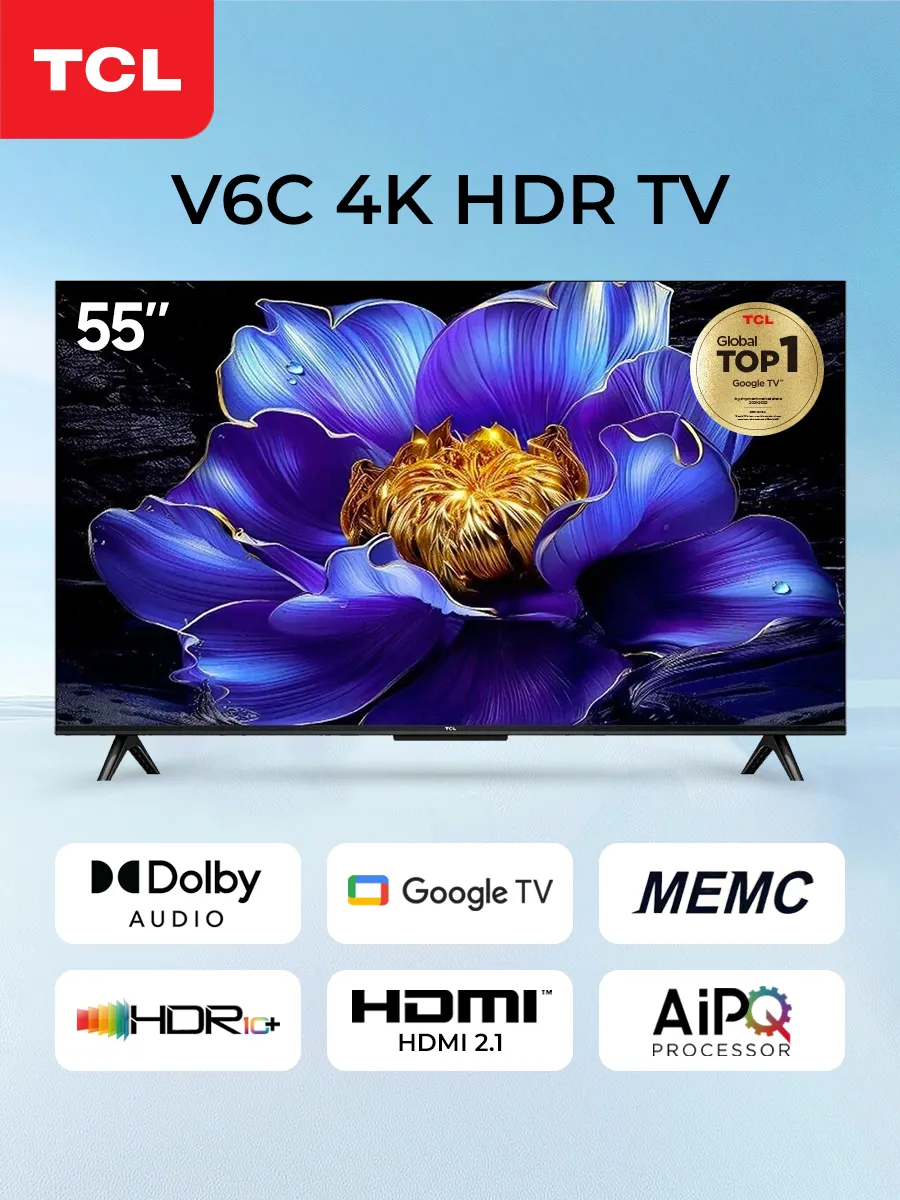 TCL Телевизор 55" 4K UltraHD LED Google TV Smart TV