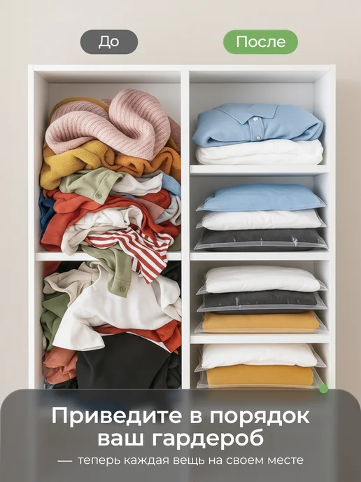 TechPulse Вакуумные пакеты для одежды и вещей набор 5 штук 80х100, вариант, фото 3