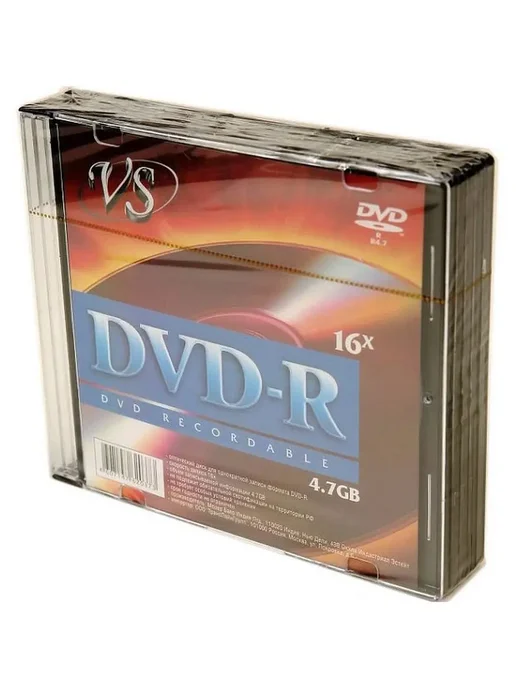 VS Носители информации DVD-R, 16x, Slim 5, вариант, фото 2