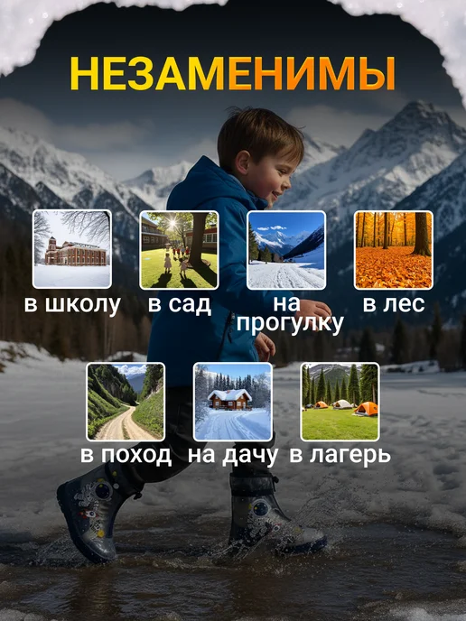 dokotrend Дождевики для обуви детские, синий, фото 4